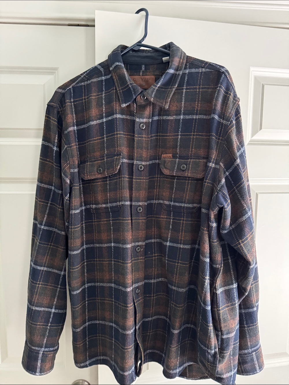 Orvis Brown, Black & White Plaid Lightweight Shirt Jacket